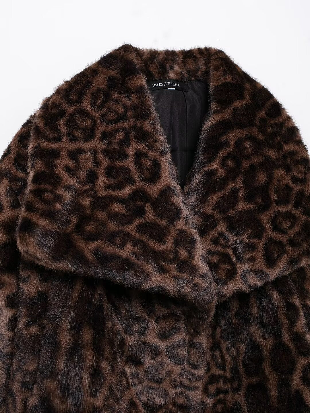 Eco Fur Short Leopard Print Coat