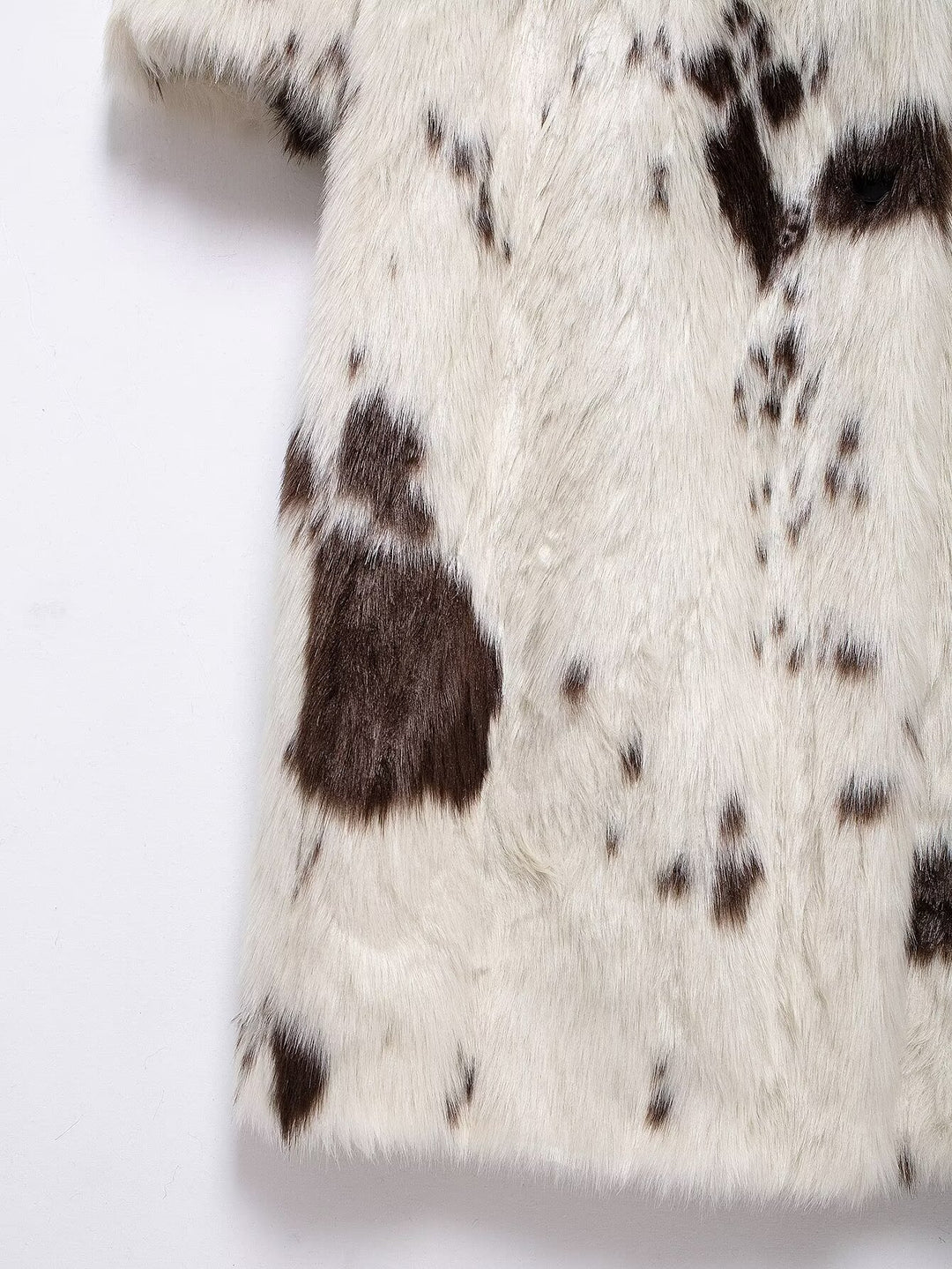 Cow Print Eco Fur Coat