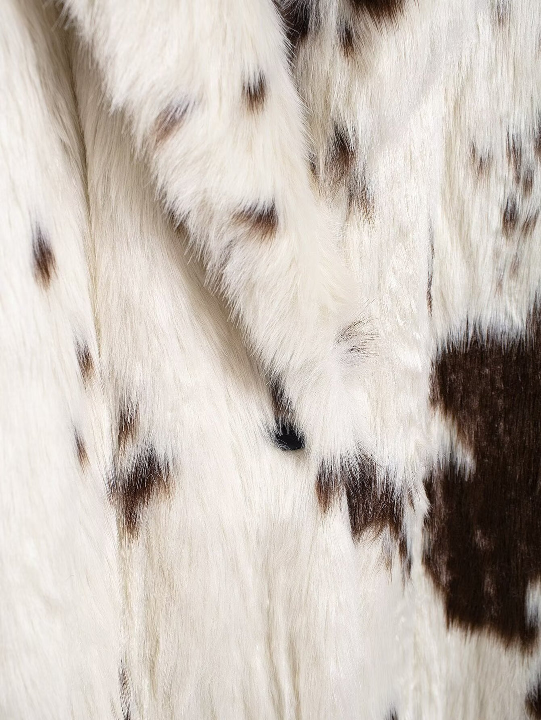 Cow Print Eco Fur Coat