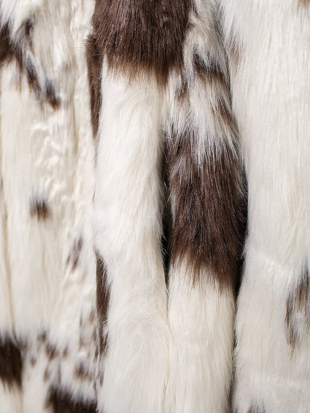 Cow Print Eco Fur Coat