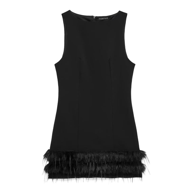 Feather Bottom Mini Dress