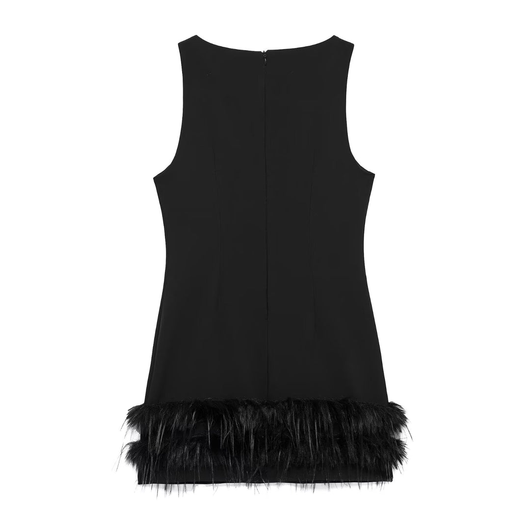 Feather Bottom Mini Dress