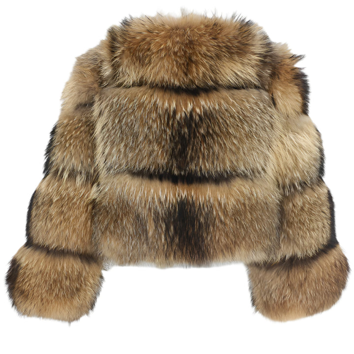 Vegan Raccoon Three Tier Fur Coat