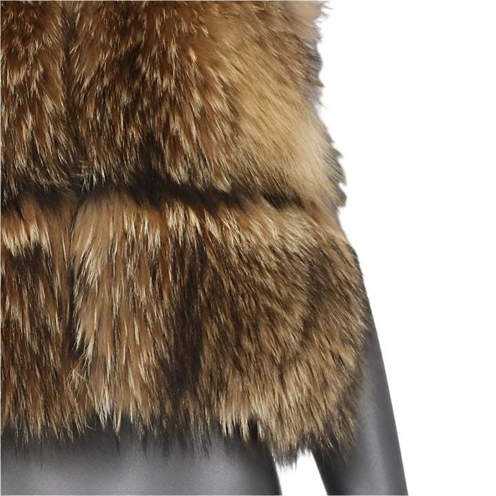 Vegan Raccoon Three Tier Fur Coat