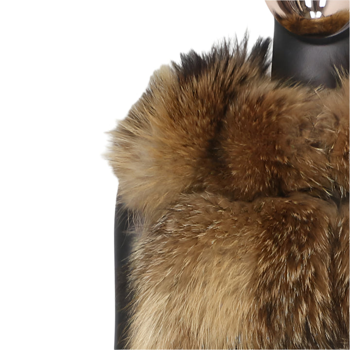 Vegan Raccoon Three Tier Fur Coat