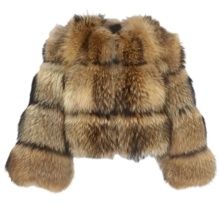 Vegan Raccoon Three Tier Fur Coat