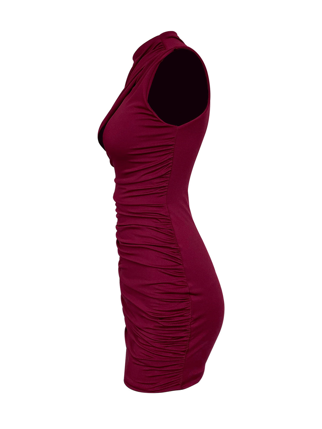 Burgundy One Shoulder Dress