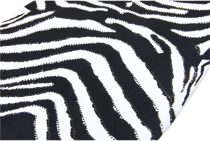 Round Neck Rhinestone Zebra Dress