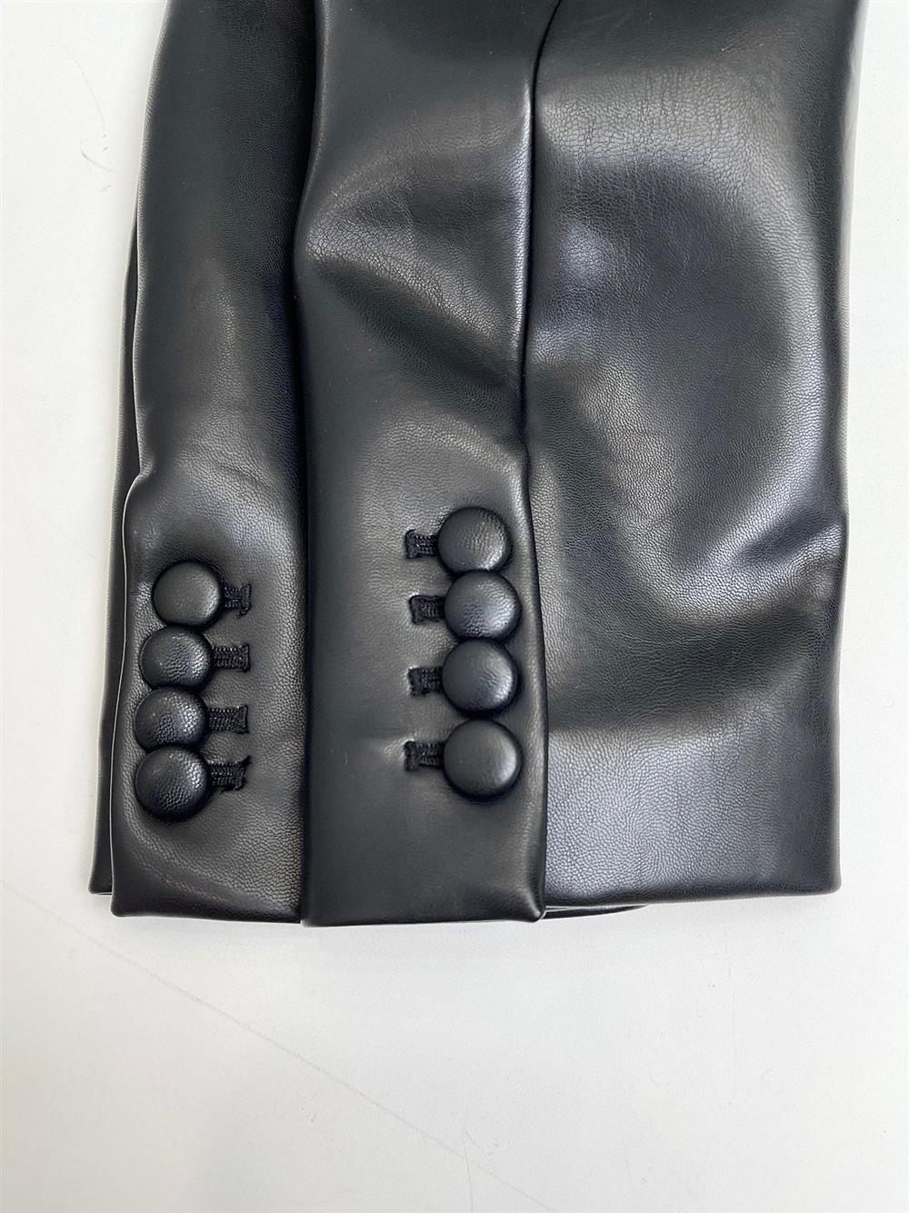 Vegan Leather Tight Waist Jacket