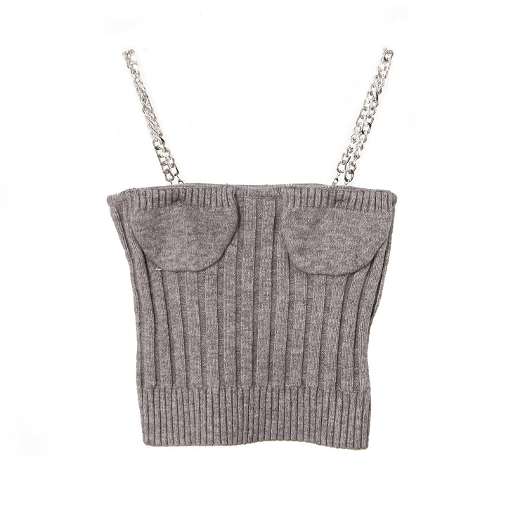 Chain Cami and Cardigan Two Piece Top