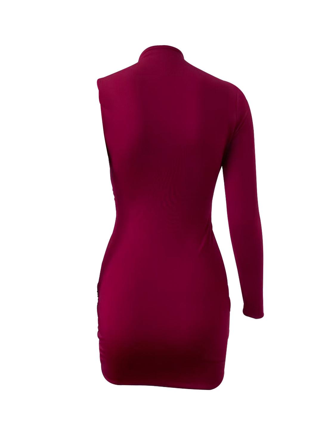 Burgundy One Shoulder Dress