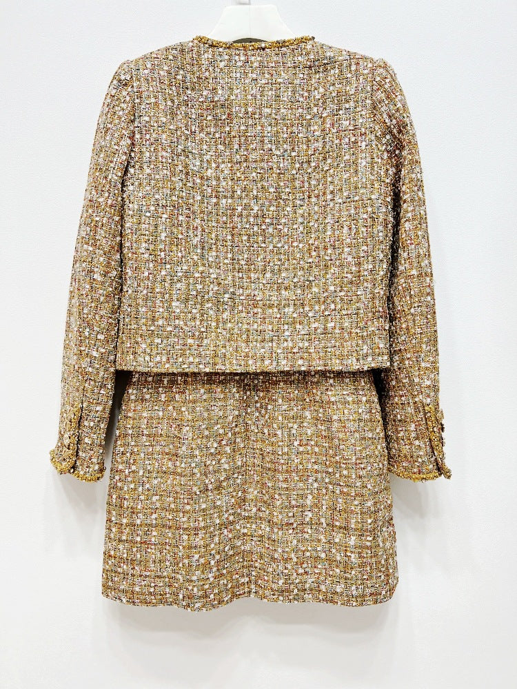 Camel Gold Classic Tweed Crew Two Piece Set