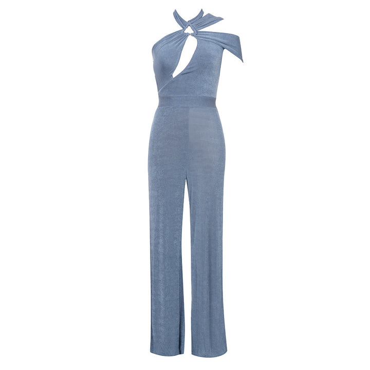 Cutout Halter Slim Fit Jumpsuit