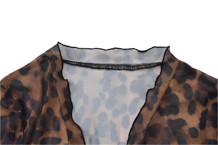 Leopard Sheer Mesh Top