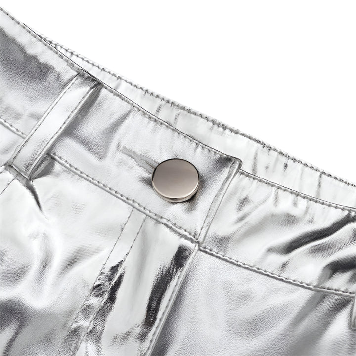 Silver Vegan Leather Pants