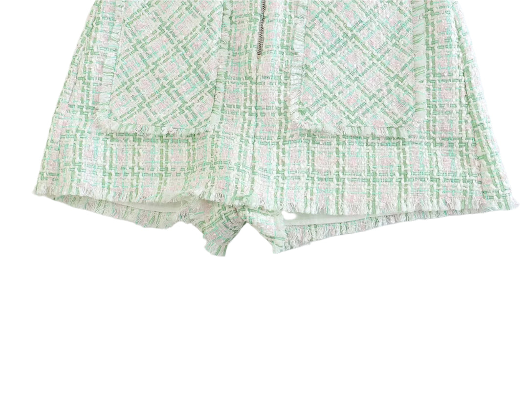 Tweed High Waist Skirt Shorts