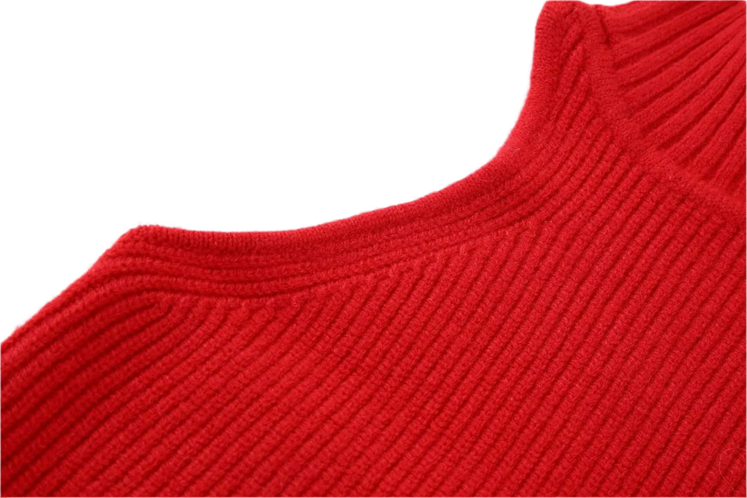 Sleeveless Red Turtle Neck Top