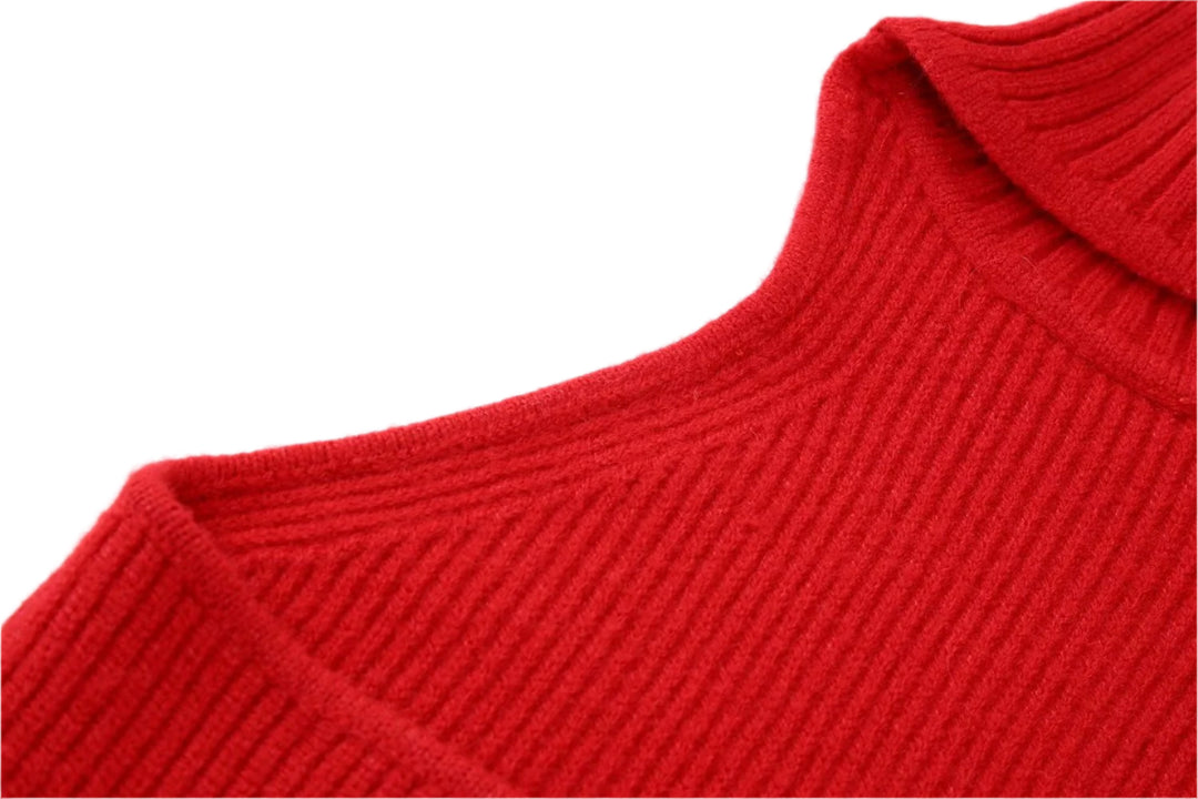 Sleeveless Red Turtle Neck Top