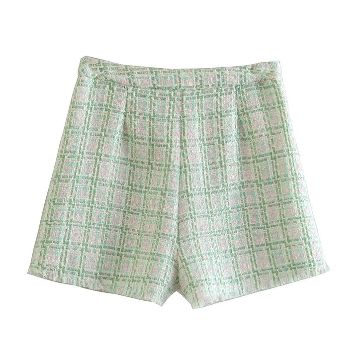 Tweed High Waist Skirt Shorts