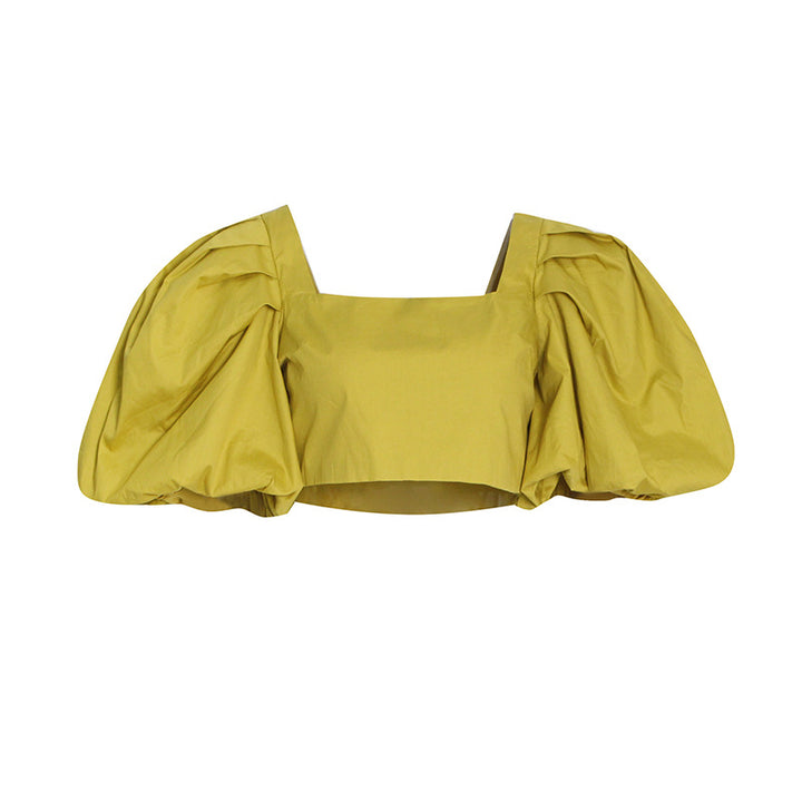 Square Collar Puff Sleeve Top