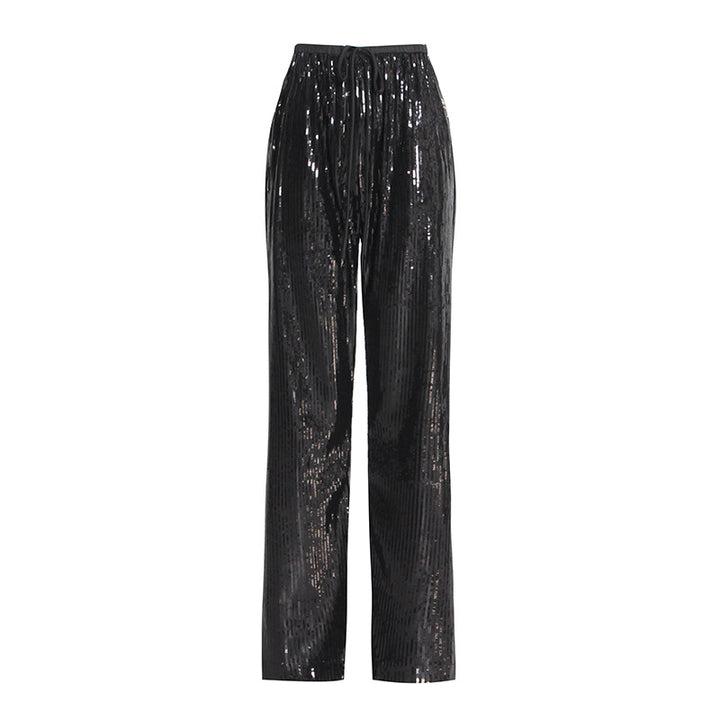 Sequin Drawstring Pants