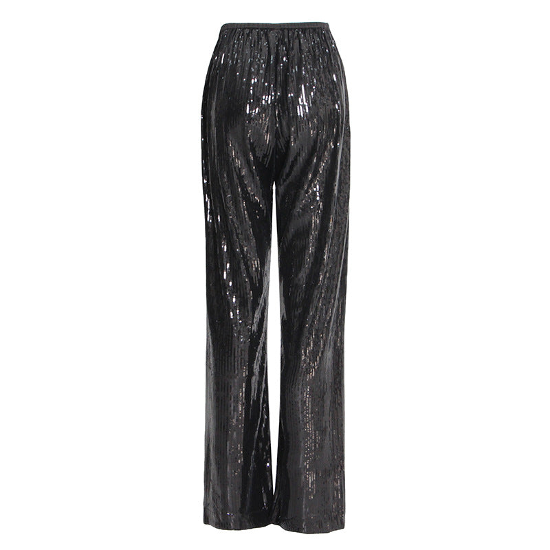 Sequin Drawstring Pants